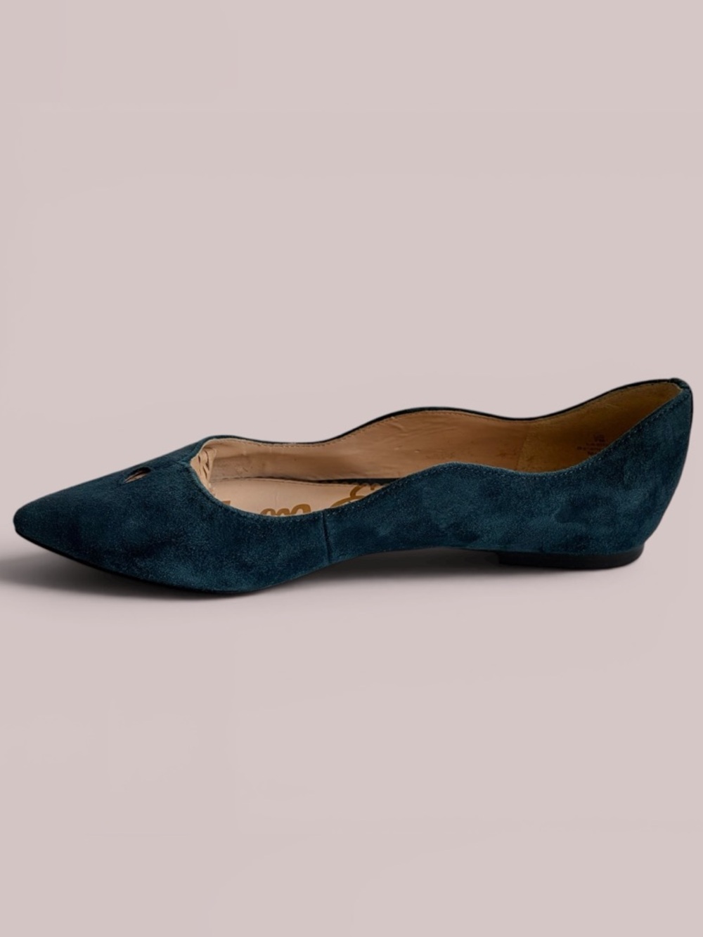 Sam Edelman Teal Pointed-Toe Suede Flats - Picture 5 of 16